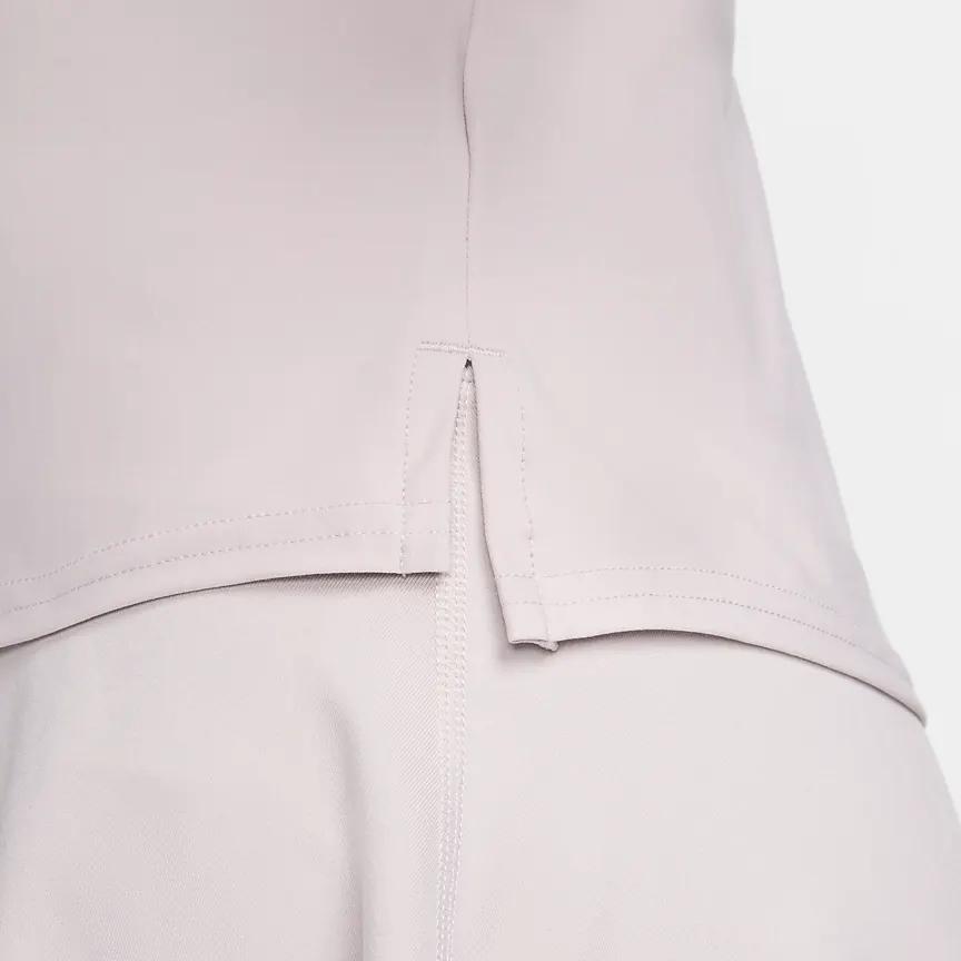 Nike Solid Color Half-Zip Casual Long Sleeve T-Shirt Women tops Gray Purple FV0258-019