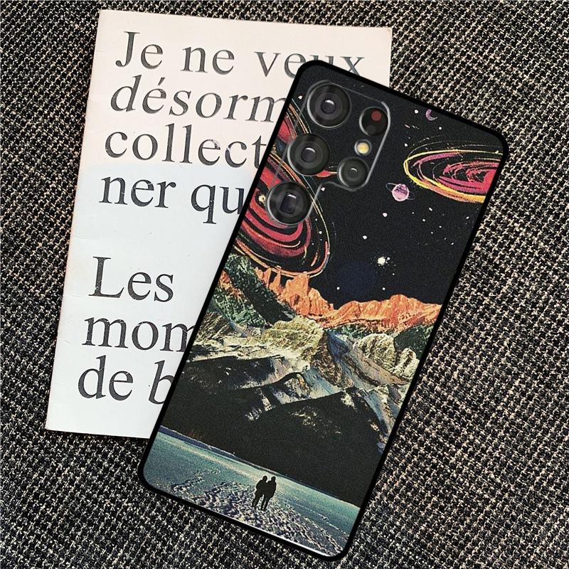 Moon Stars Space Case For Samsung Galaxy S25 S24 Ultra S20 S21 S22 S23 Ultra S9 S10 Plus S25 FE Back Cover