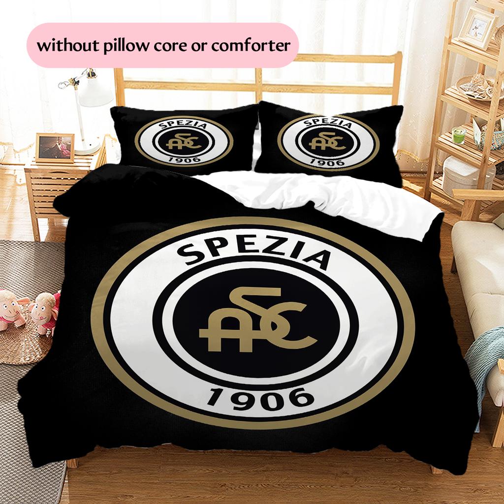 Spezia Calcio Pattern Bedding Home Decoration Birthday Gift (1 * duvet cover + 2 * pillowcase, without core)