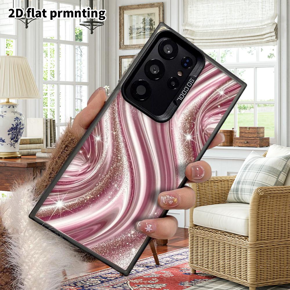 Phone Case: 2D Flat Samsung Galaxy A34 A35 M05 M06 S20 S22 S21 FE Plus 5G Protective Case, Couple Style, Wavy Pattern, Christmas and Halloween Gift
