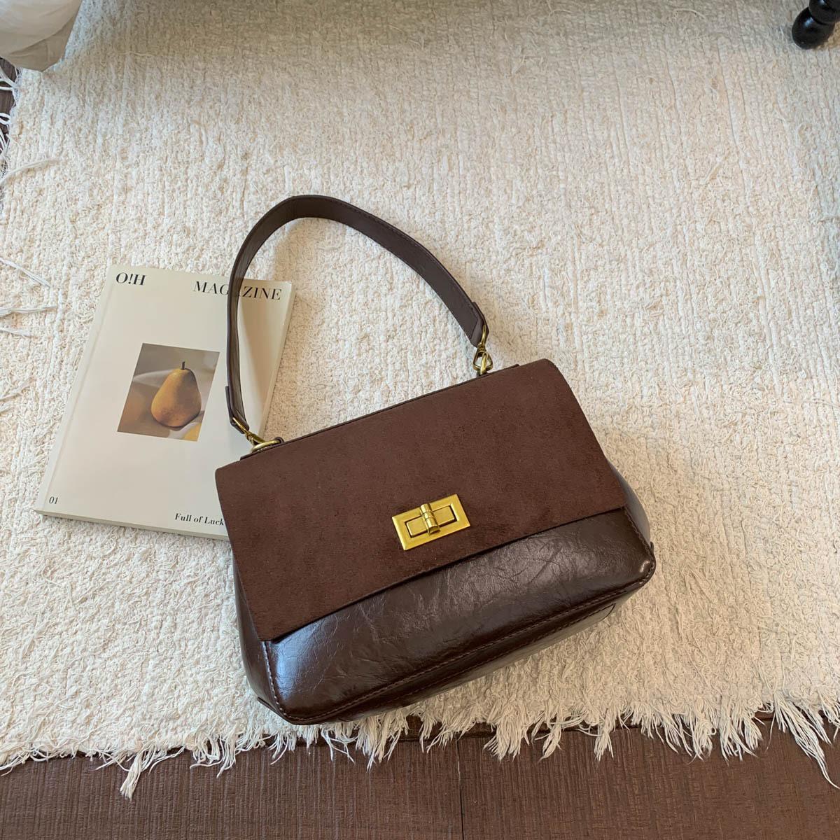 

2025 новая мода легкая роскошь нишевый дизайн сумка-тоут ретро сумка через плечо большая вместимость сумка-мессенджер