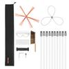 Chimney Sweep Kit, 10m Maximum Extendable Length Chimney Brush, Chimney Cleaner Sweeper with Dual Brush Heads, Brush & Goggles, Fireplace Cleaning