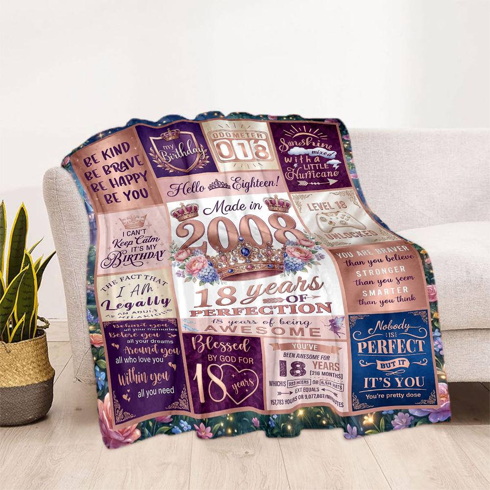Coperte di Flanella con Citazioni per il 18° Compleanno - Morbide e Adatte per Divani, Letti, Uffici, Viaggi, Tutte le Stagioni, Ottimo Regalo per Feste e Compleanni.