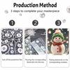 Pearl Painting DIY Kit Festive Snowman Frameless Handmade Bead Canvas Art Creative Leisure Craft for Bedroom Living Room Decor