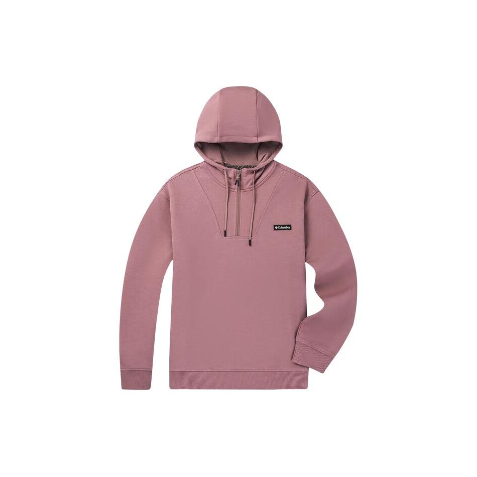 Columbia Travel Series Solid Logo Hooded Sweatshirt Unisex sweatshirt Gray Pink AE2278-609