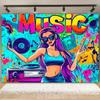 Disco Music Flash Stage Theme Party Photography Background, Adult Birthday Party, Home Decoration Photography Studio Background