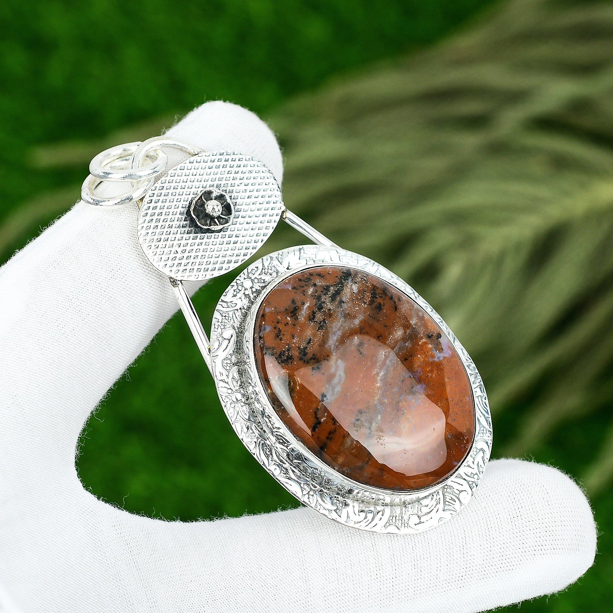 

Easter Sale Natural Honey Dendrite Opal Sterling Silver Wedding Pendant Jewelry