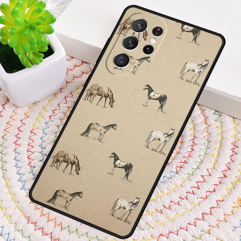 Pferde Muster Collage Silikon Handyhülle Für Samsung Galaxy note 10 pro S26 S25 S24 S23 S22 S21 Plus S25Ultra Capa Abdeckung
