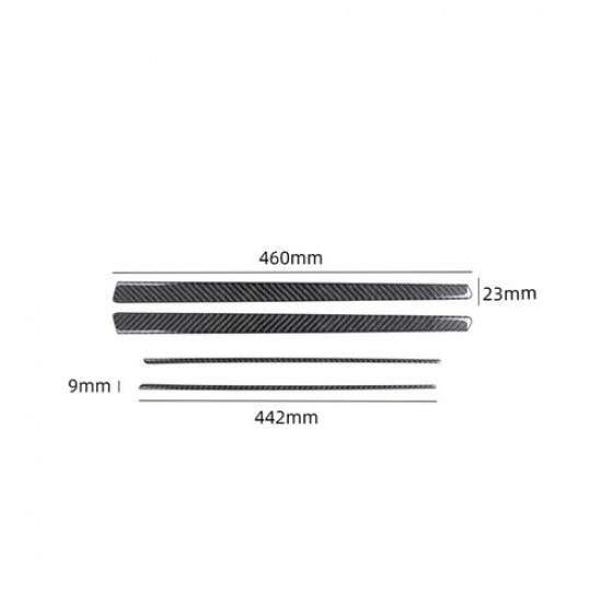 4Pcs For 2015-Up Chrysler 300 Carbon Fiber Interior Rear Door Panel Cover Trim