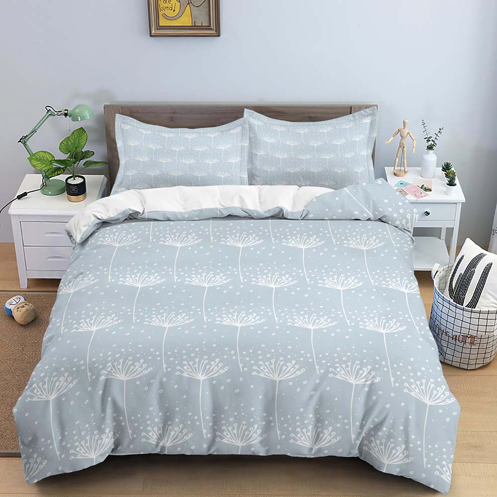 Flower Leaves Duvet Cover Set Fashion Pattern Print Polyester Comforter Covers with Pillow Case King Queen Twin Size Bedding Set