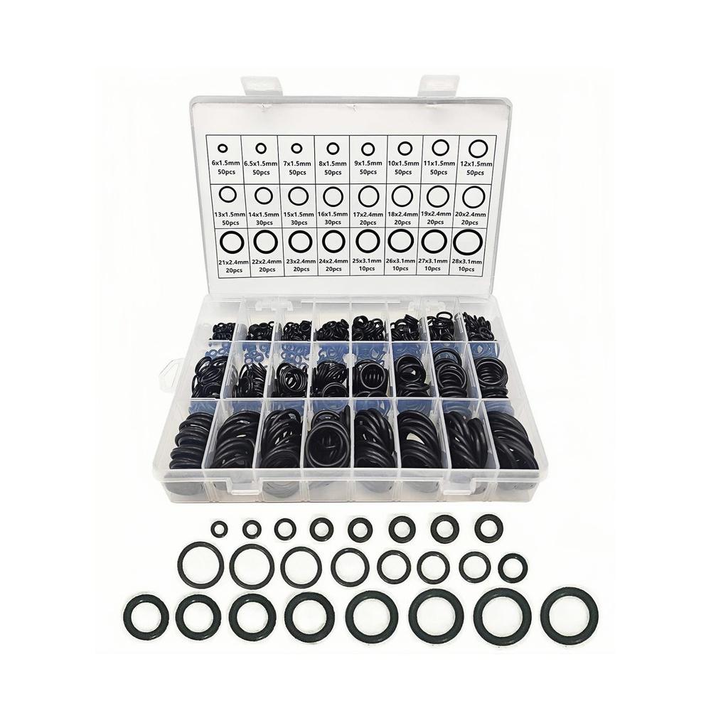 

Rubber O-Rings Assortment Kit - 740 Pieces in a Storage Box - 24 Different Sizes - Ideal for Plumbing Faucets Auto Repairs Machinery Connections - Du