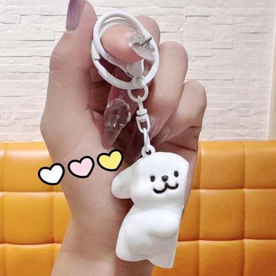 Puppy Keychain Magnetic Key Chain Cartoon Pendant Animal Keychain Dog Keychain Schoolbag Pendant Car Key Ring Bags Cute Widgets