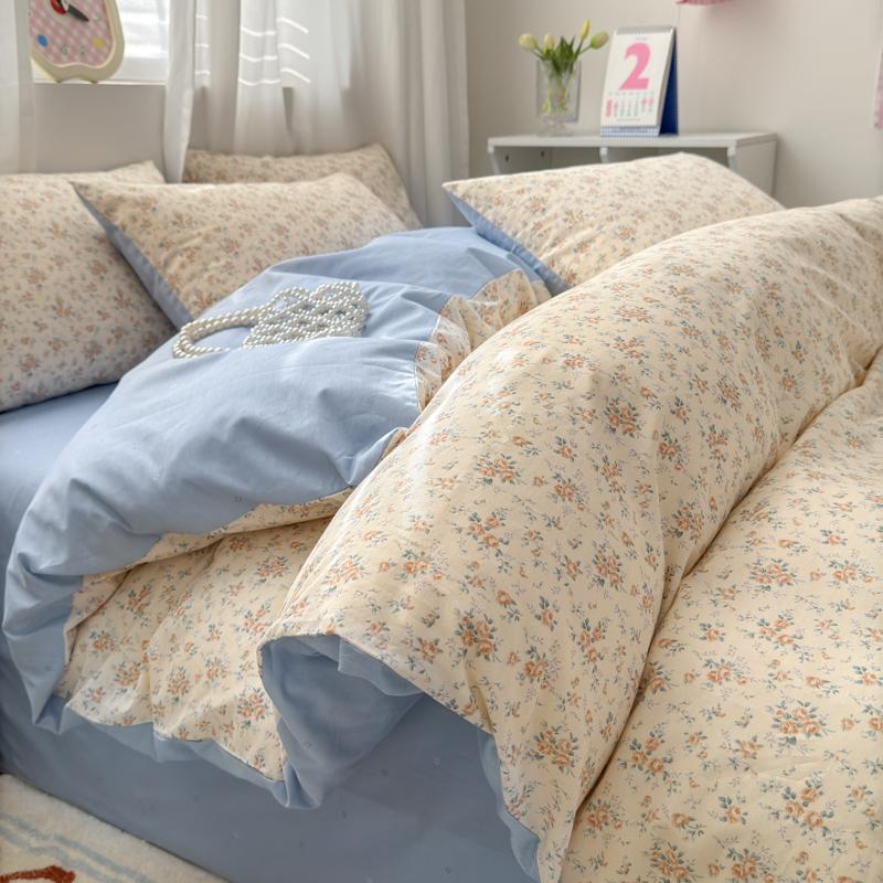 

Роскошный цветочный 100% хлопок постельный комплект 3 предмета, комплект пододеяльника с 2 наволочками - устойчивый к сминанию, дышащий для всех сезонов 150x200cm(59x79 in)