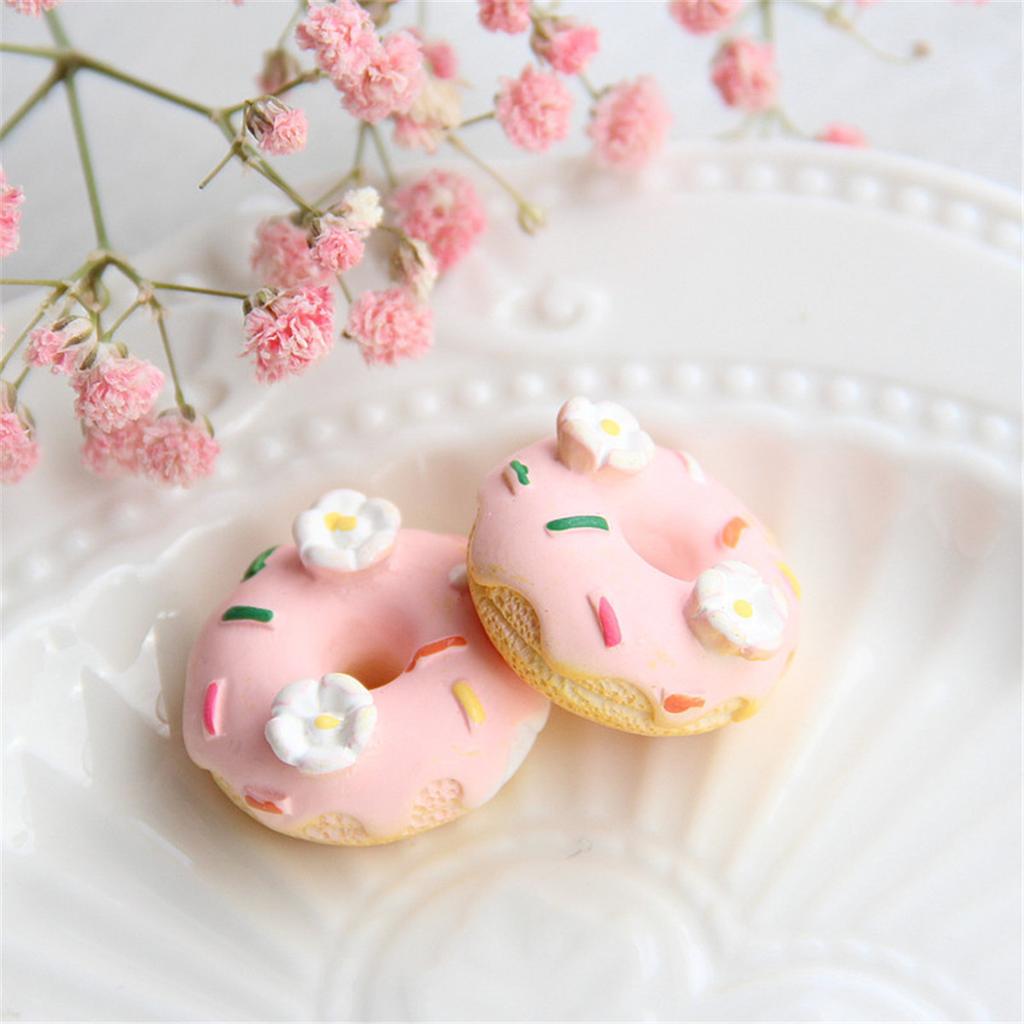 CH10 5Pcs Cartoon Polychrome Mini Donut Beads Jewelry Bulk Beads Make Bracelets DIY Pacifier Chain Jewelry Material Accessories