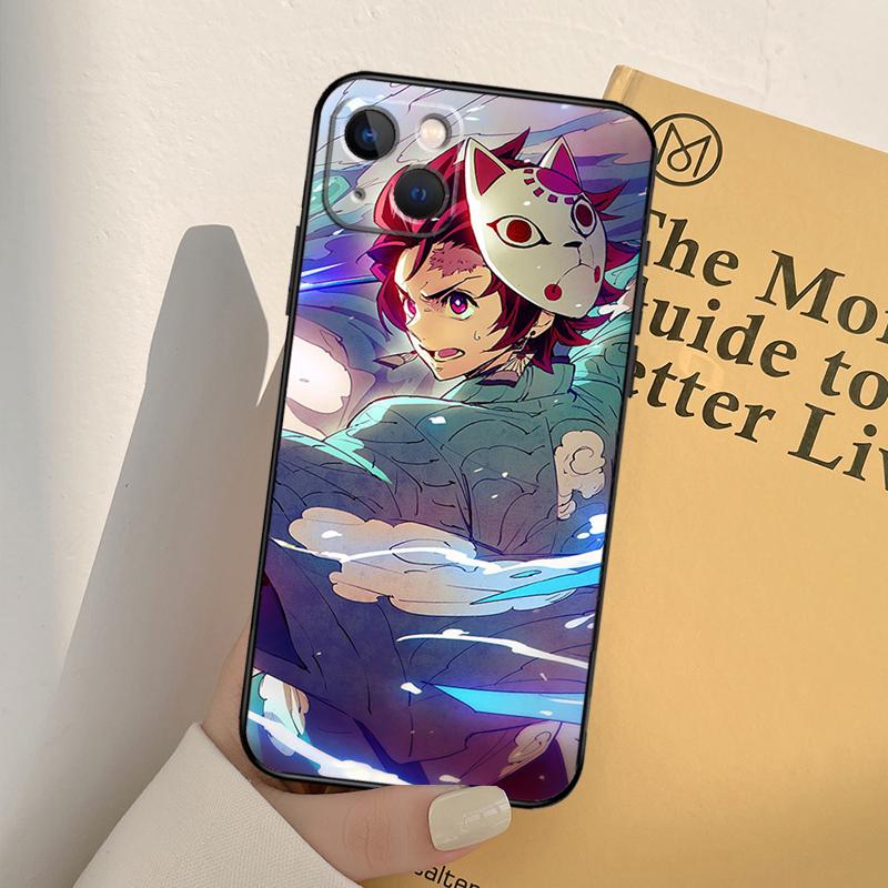Anime Dämon Slayer Tanjiro Telefon Fall Für iPhone 12 11 13 14 Pro Max X XR XS Max 7 8 Plus SE 2020 12 Mini 13 Mini Abdeckung