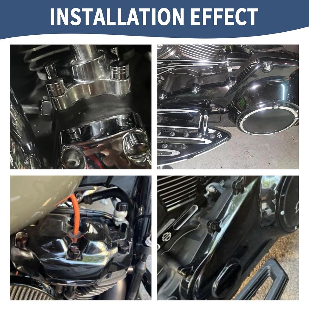 Motorcycle Bolt Covers Bolt Head Toppers Engine Caps Kit fit for Harley Touring Road King Street Glide Road Glide Electra Glide Sportster 883 Dyna