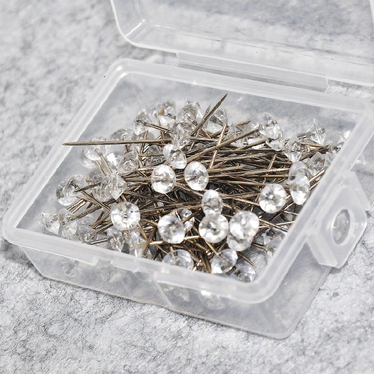 100 Stück Positionierungsnadeln Stecknadeln Kristall für Hochzeits Schmuck DIY Dekoration