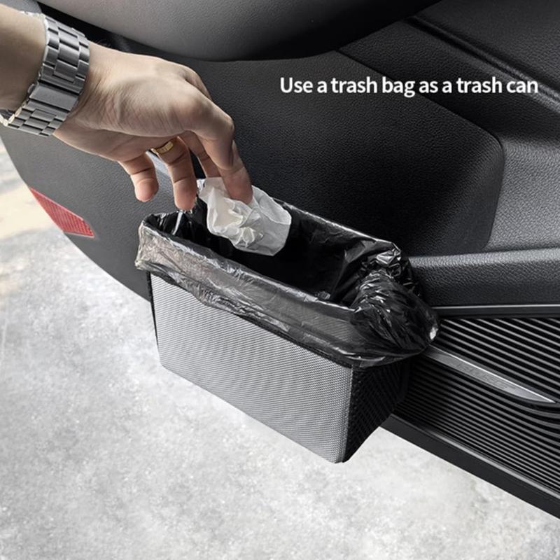 Portable Car Trash Bin Foldable Auto Garbage Container Hanging Storage Box for Front and Back Seat Storage In SUVs Truck