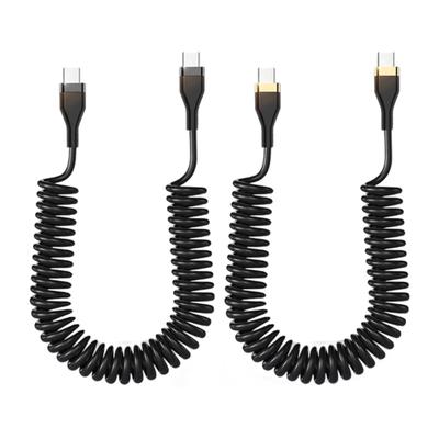 Smartphone Double Port Type C Charging Cord Cable 1.8Meter Spring Reinforced 120W Fast Charge with 480Mbps Data Transfer