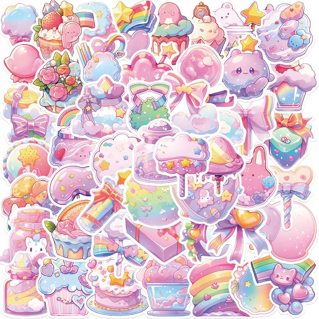 50 Cartoon Candy Small Items Stickers Guitar Notebook Suitcase DIY Waterproof Stickers
