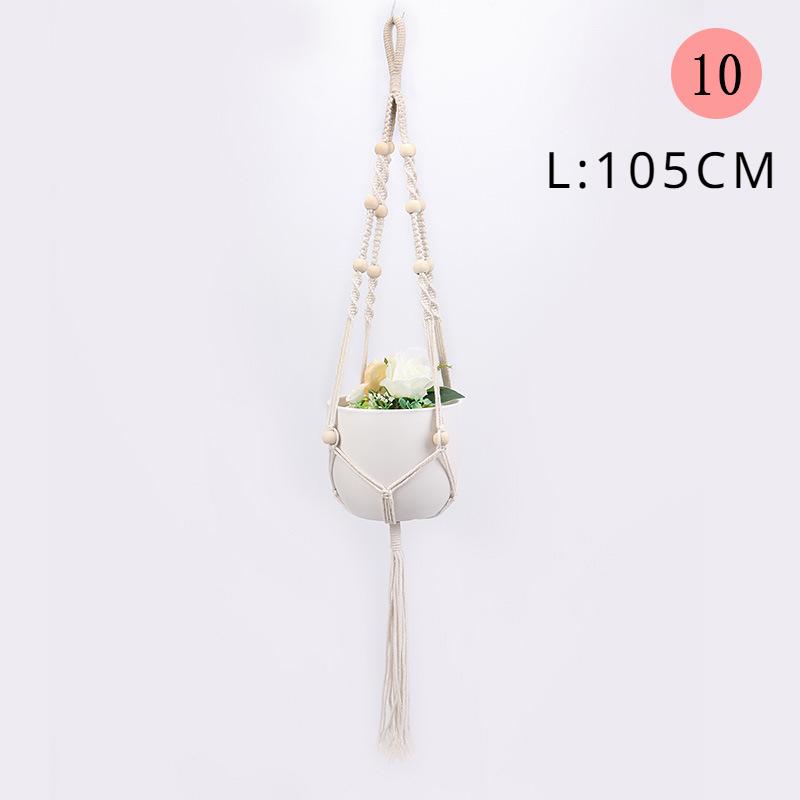 Gardening Green Plant Hanging Basket Cotton Rope Hanger Flower Pot Handmade Macrame Pot Pocket Wall Boho Courtyard Home Decor