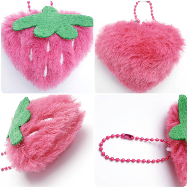 Fluffy Fruit Strawberry Doll Keyring Key Holder