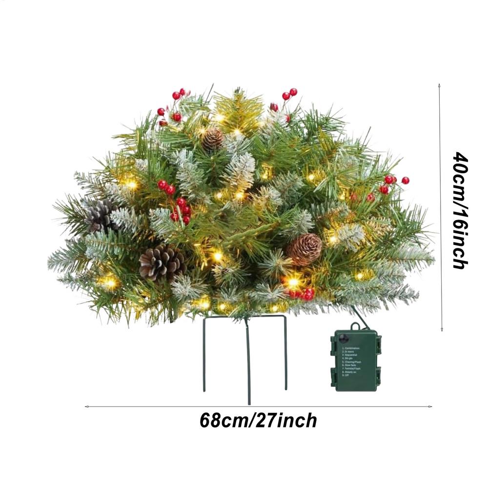 

Outdoor Planter Filler with LED Lights and Tripod Stake Light Up Holiday Decor for Garden Flower Beds Porch Christmas Decoration