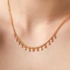 Light Luxury Zircon Necklace 18K Gold Plated Titanium Steel High-End Non-Fading Collarbone Chain for Women