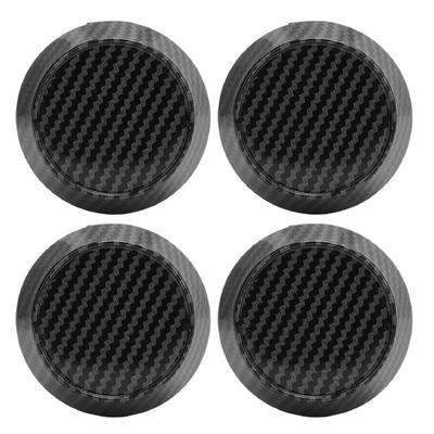 4 Pcs 60mm Wheel Center Caps Carbon Fiber Style Tyre Rim Hub Caps Cover Universal Fit for Vehicle