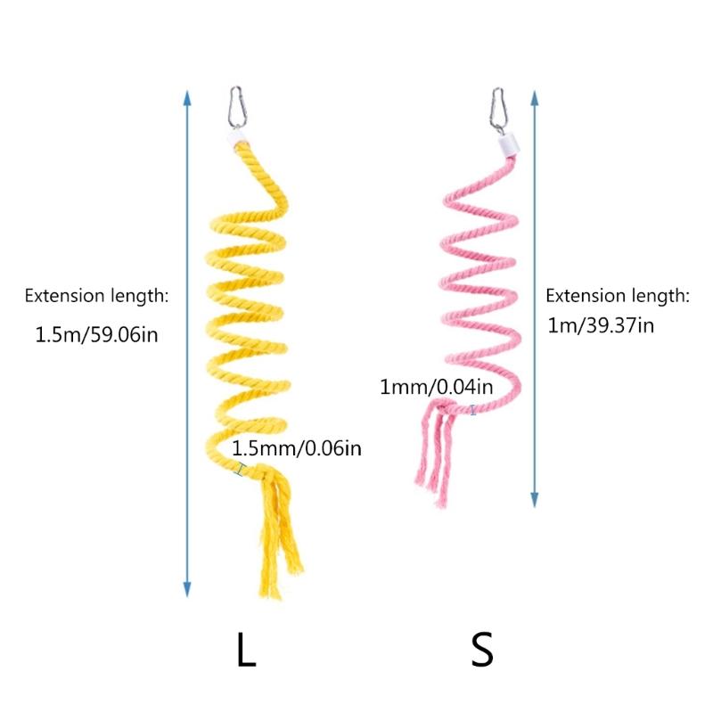 Lovebird Parrots Cage Spiral Bridge Swing Climbing Cotton Training Ladder Toy for Bird Pet Supplies
