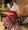 New Chinese-style red woven gold makeup horse dress, Guofeng Ming-made Hanfu women's heavy industry skirt, daily commute