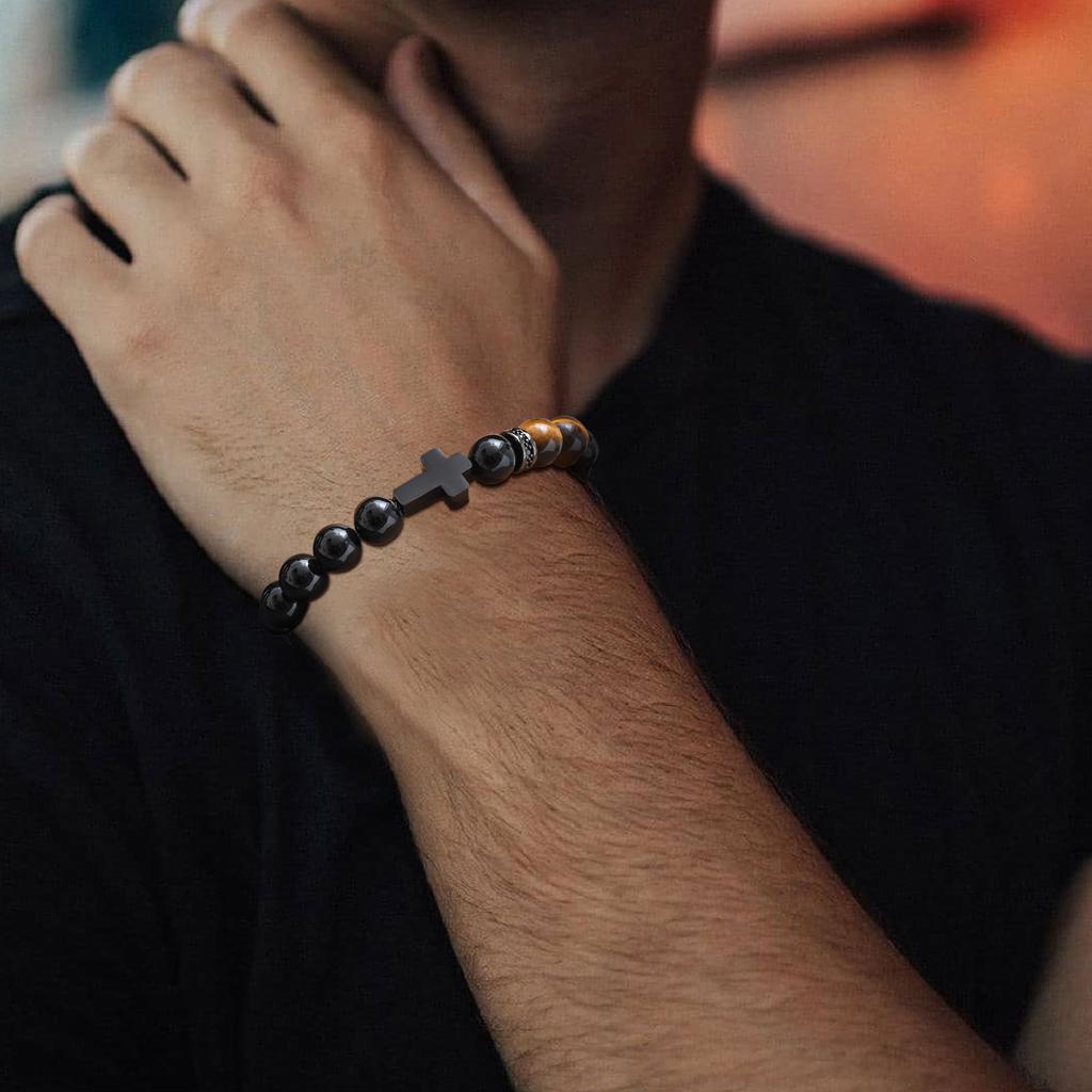 Natural Stone Bracelets For Dad Man Son Brother Boyfriend Stone Bangle Valentine's Day Anniversary Birthday Christmas Gifts
