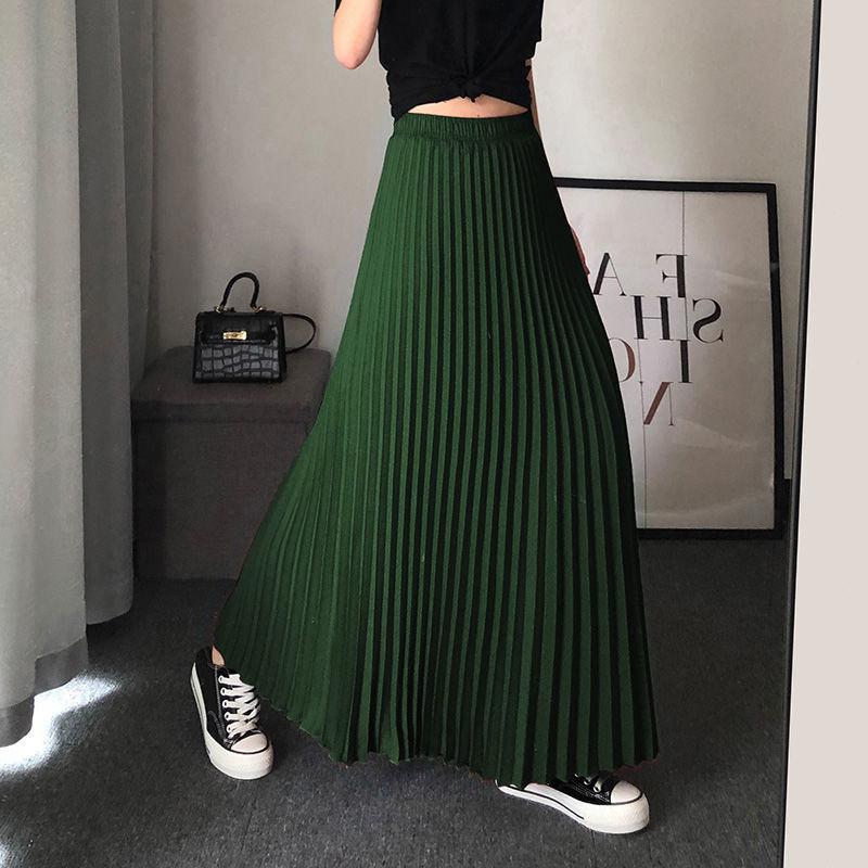 Bílá plisovaná midi sukně z šifonu s vysokým pasem - Délka ke kotníkům a zeštíhlující design