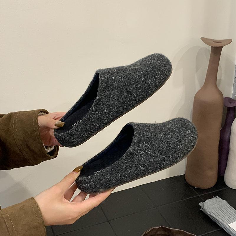 Fashion Warm Ladies Flats Slippers Shoes Round Toe Female Slides Outdoor Indoor Fashion Flock Women Slippers Sandals Shoes Mules