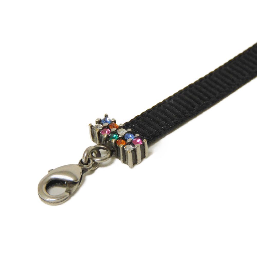 Used J'ADIOR crystal choker (N0681ADRCY 7984) in excellent condition with a black ribbon inset and CD logo in clear