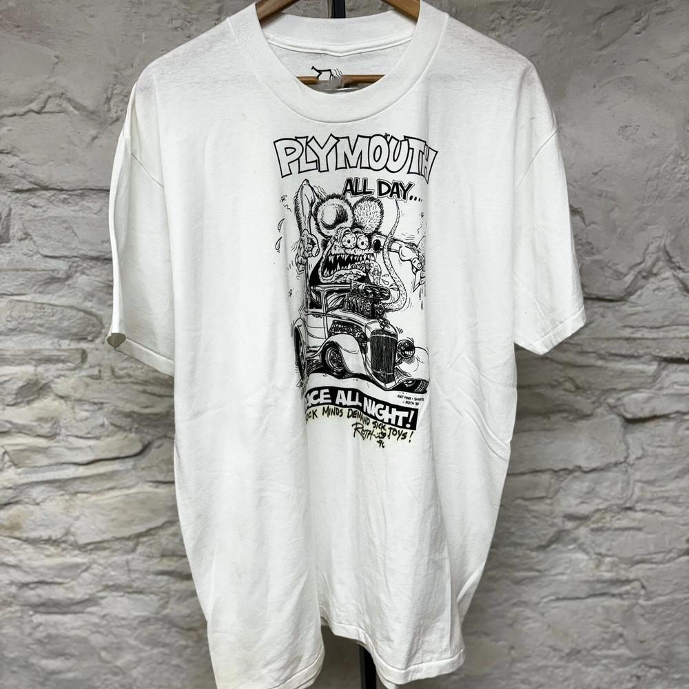 1996 Rat Fink Big Daddy Ed Roth Подписанная футболка белая SOO02 Унисекс футболка S