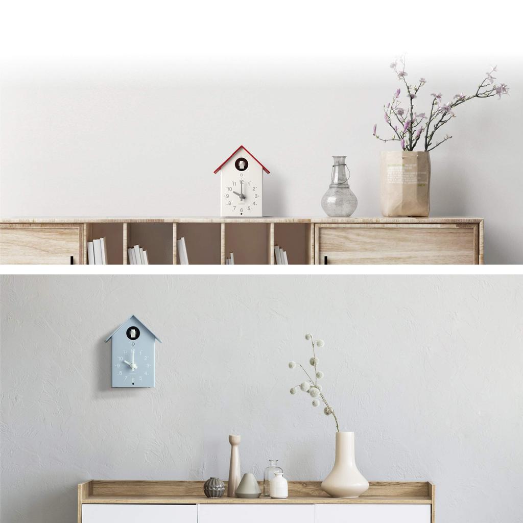RHYTHM R797 Red Bell and Cuckoo Clock, 18.5x14.6x10.7cm, RHYTHM PLUS 4RH797SR01