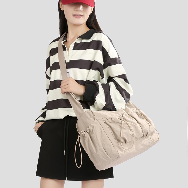 Women's Drawstring Shoulder Bag Sports Crossbody Bag Lightweight Storage Bag