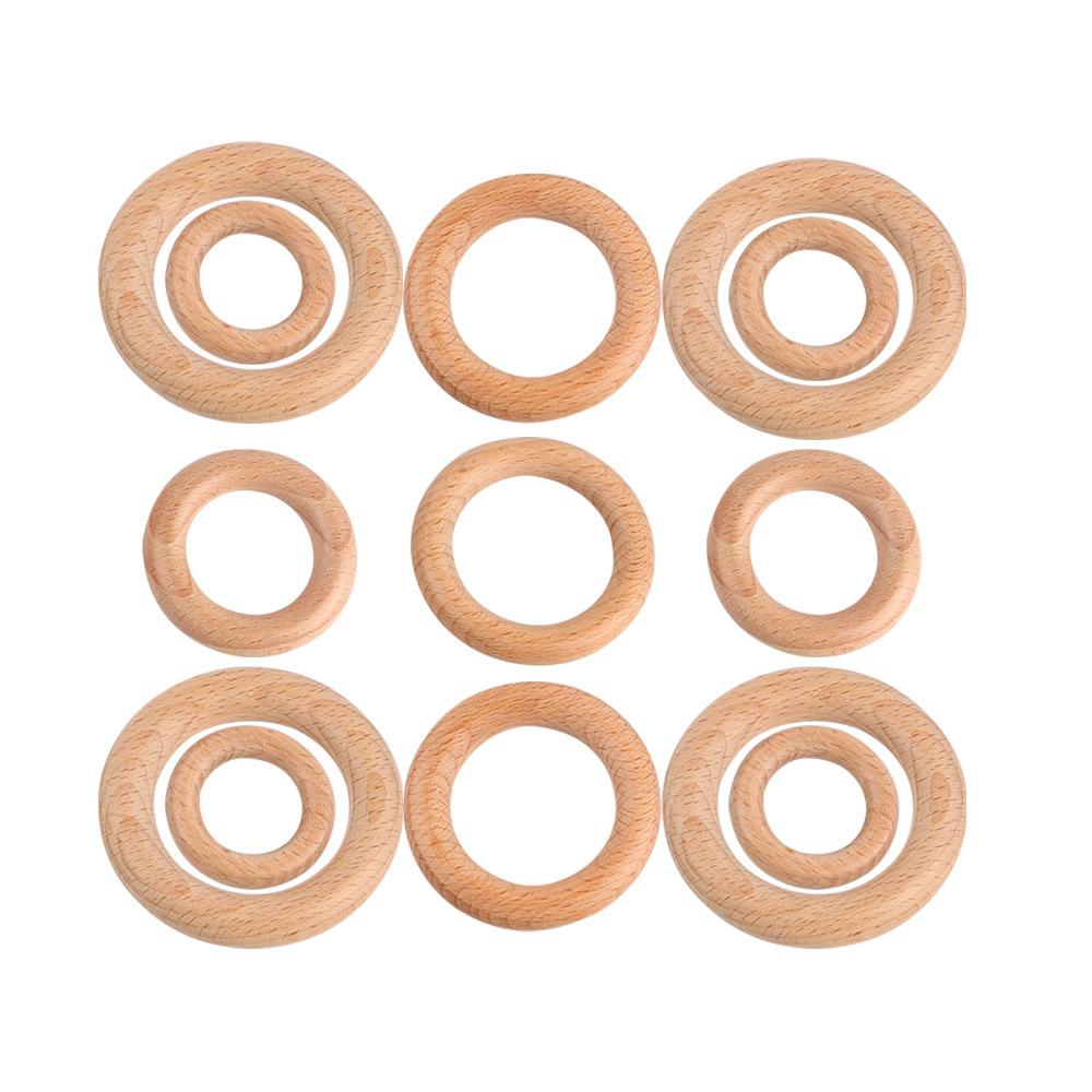 Kovict 3pc/Lot 40/50/55/60/65mm Natural Beech Wooden Ring DIY Crafts For Jewelry Making Home Decoration Handmade Accessories