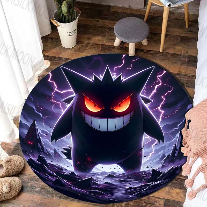 Potdemiel Japan Game G-Gengar Printed Round Rug, Bedroom, Living Room Carpet, Doormat, Picnic, Sofa Table, Decor,Rug, Floor Mat