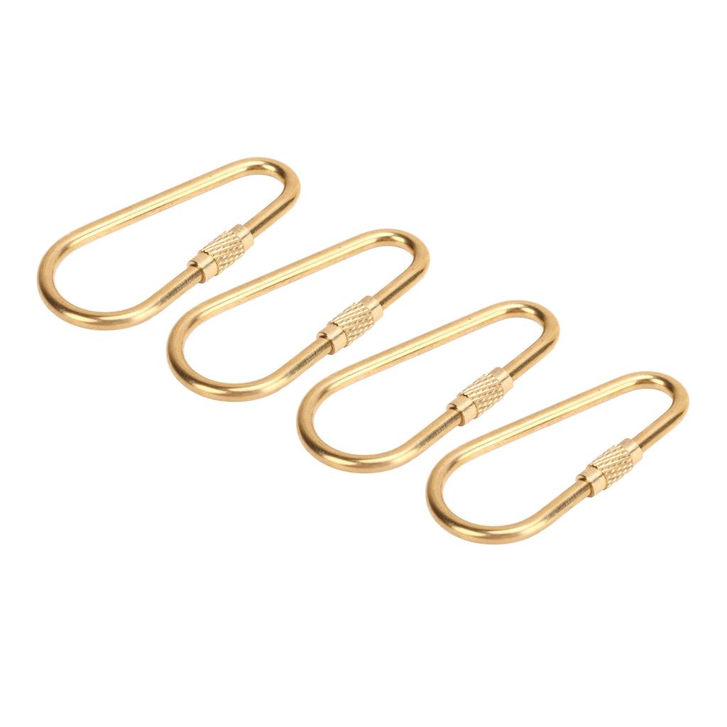 Screw Lock Keychain Hook DIY 4 PCS Brass Screw Lock Clip for Hanging Keys Bottles Connecting Tents