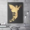 Nordic Retro Golden Angel Canvas Abstract Painting Home Decor Vintage Posters and Prints Wall Pictures Living Room No Frame