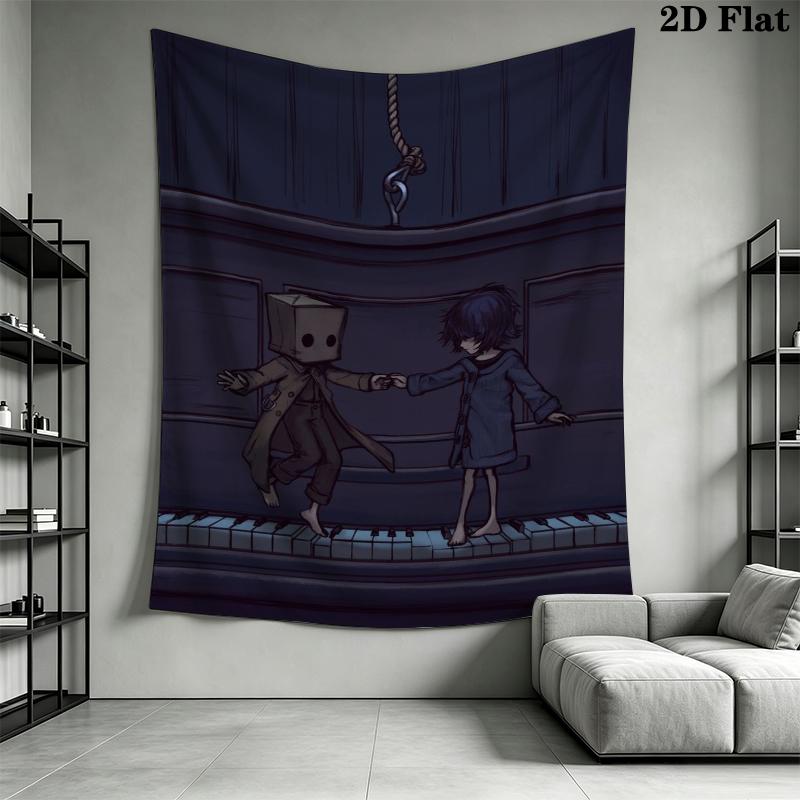 Little Nightmares Arazzo da Parete Estetico Appeso a Parete Coperta in Tessuto Stampato Arazzi Decorativi per Camera da Letto Soggiorno Arredamento per la Casa
