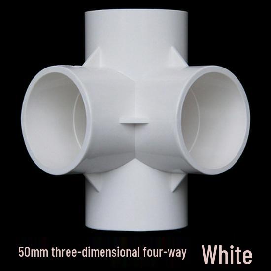 PVC Multi-Way Fittings: 3D Tee, 4-Way, 5-Way, 6-Way, 90° Elbow for Water Pipes (Sizes: 20, 25, 32, 40, 50).