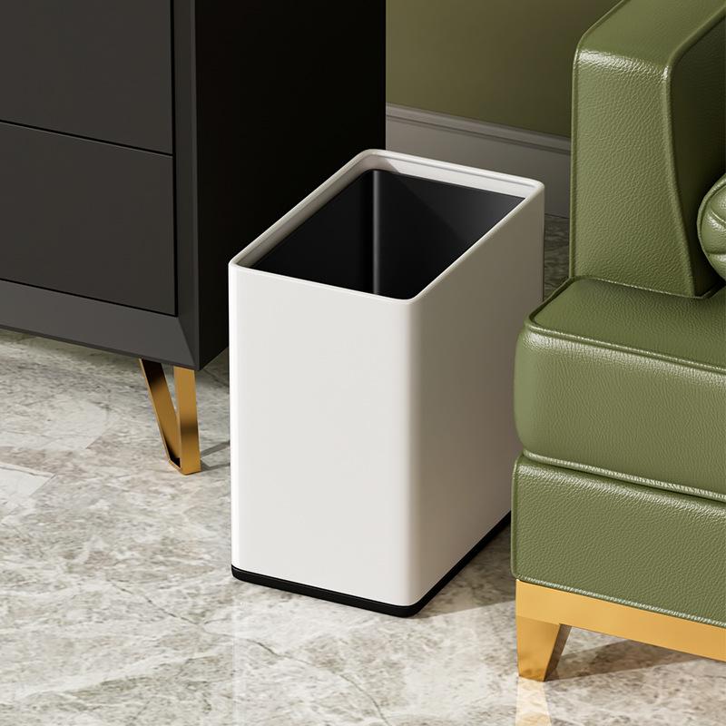 Stainless Steel Waste Bins Modern Bathroom Trash Can Large Capacity Living Room Litter Bin Luxury Bedroom Uncovered Garbage Can