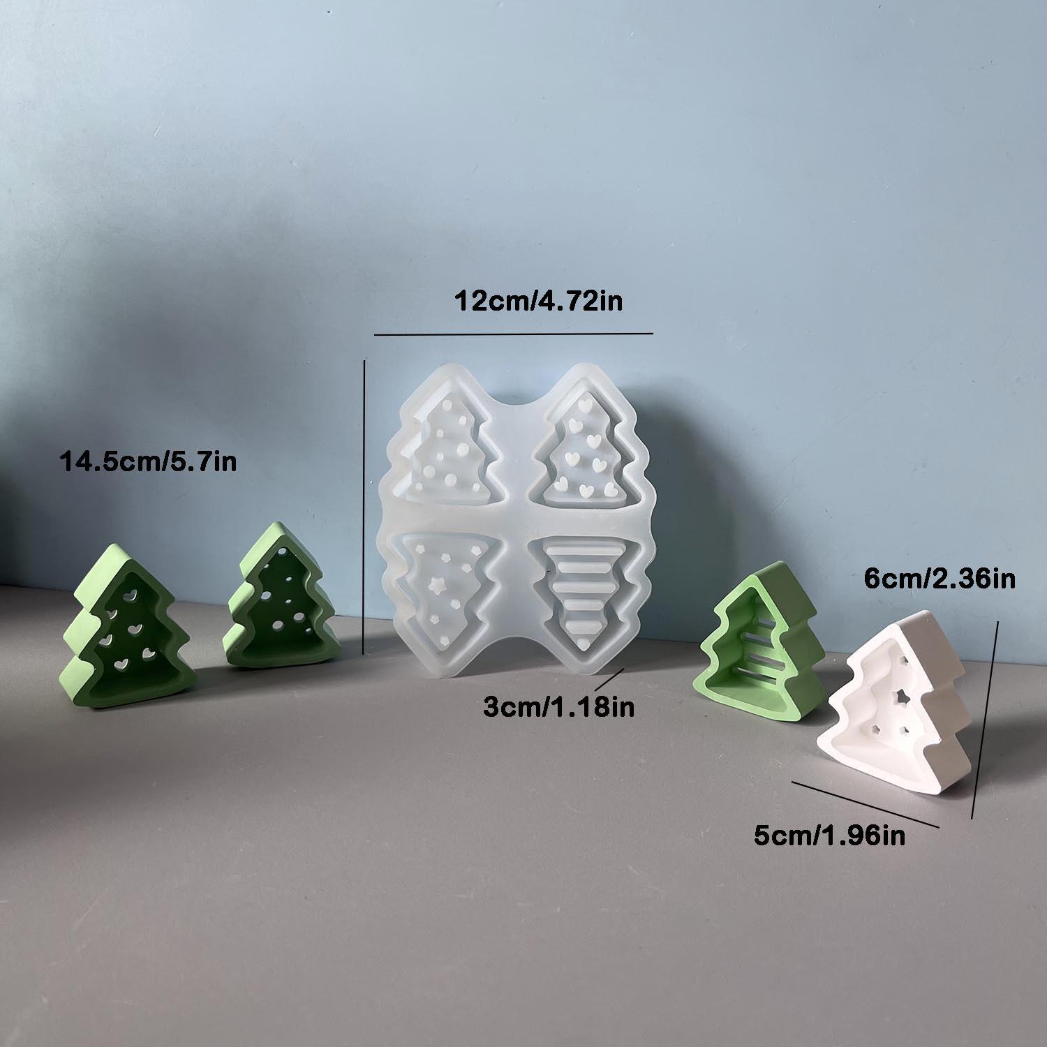 

Four Connection Small Christmas Tree Silicone Molds DIY Xmas Trees Decorative Hanging Ornament Plaster Resin Mold Candle Tools