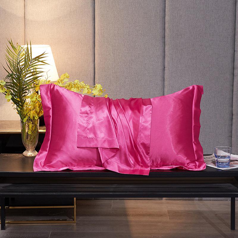 Double-Sided Mulberry Silk Pillowcase - Ice Silk, Wide Edge, Solid Color, and Beautiful Design.
