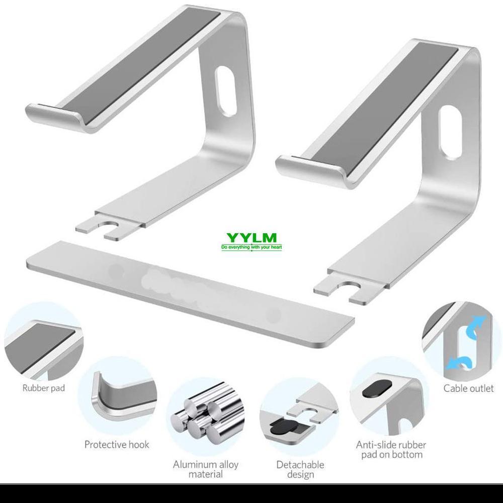 Ergonomic Aluminum Laptop Mount Computer Stand Compatible Detachable Laptop Riser Notebook Holder For MacBook 10-15.6"