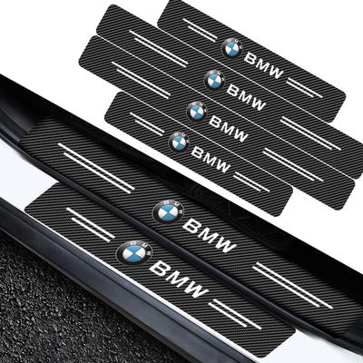 4Pcs Carbon Fiber Car Door Sill Protection Sticker Anti-scratch Refit Sticker For M E34 E36 E60 E90 E46 E39 E70 F10 F20 F30