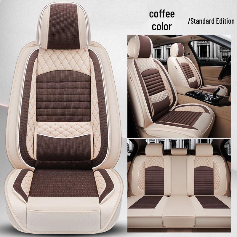 Universal Full Surround Linen Car Seat Cover and Cushion